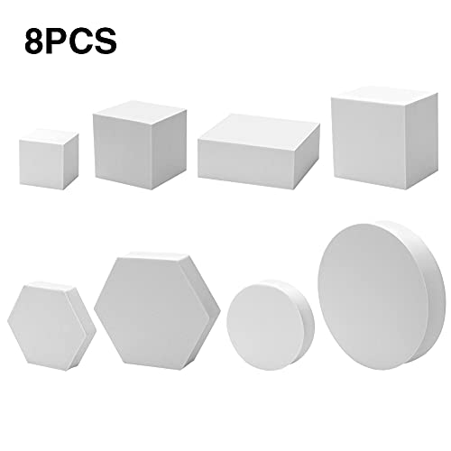 Accesorios de fondo de fotografía, 8 piezas geométricas Cubo Foto Atrezzo Estudio Accesorios Posando Fondo Geométrico Cubo Espuma Estéreo Juego de accesorios de disparo - Imagen 4