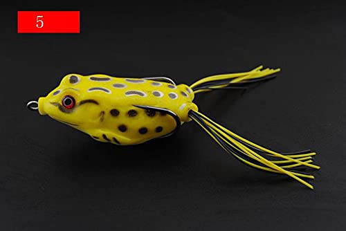 FNAPE Angelköder 5er Set, 6.5CM 12G Kunstköder Raubfisch Raubfischköder Oberflächenköder Froschköder Weiche Köder Frosch Angelköder Wobbler Für Barsch Forelle Hecht Zander Süßwasser Salzwasser