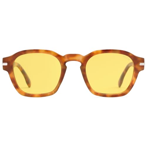 Image of SOJOS Retro Square Polarized Sunglasses Men Trendy Womens SJ2382 | Vintage UV400 90s Sun Glasses Outfit Driving
