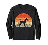 design retrò airedale terrier, silhouette vintage per amanti dei cani maglia a manica