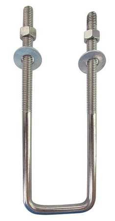 U Bolt, Square Bend, 304 SS, 3/8-16