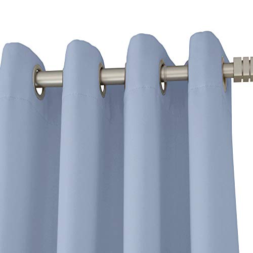 NIM TEXTILE Thermal Insulated Blackout Curtains, 110" Total Width, Room Darkening Window Panel Grommet Top Drapes, 2-Panels Set, 55" W x 84" L, Light Blue by NIM TEXTILE - Image 3