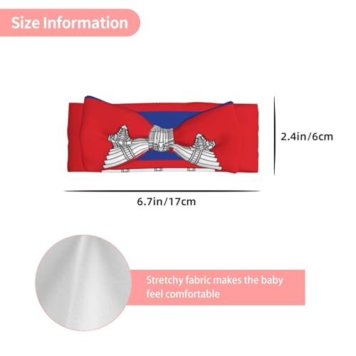 Cambodia Flag Baby Headbands Soft Nylon Hairbands with Stretchy Bows Girls Hair Accessories for Newborn Infant Toddler Kids3