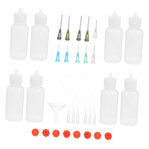 JECOMPRIS 1set Plastic Glue Applicator Bottle Needle Tips and Funnel Precision Control Squeeze Bottle for Oils and Liquids Lightweight Industrial Dropper for Accurate Application