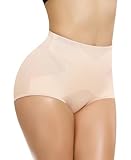 Ganado Tummy Control Shapewear Panties for Women High Waisted Shaping Underwear Body Shaper Slimming Panty Girdle (Beige-mid Waisted Small)