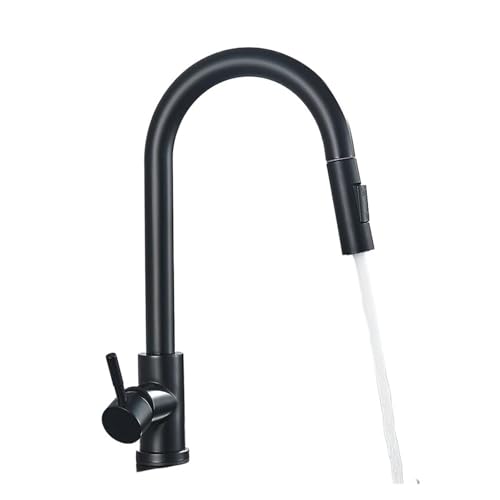 Robinet de cuisine SUS 304 noir mat avec douchette extractible haute performance - 3