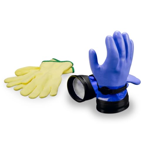 DUI Zip Gloves Heavy Duty Dry Suit Gloves with Liners (MD)