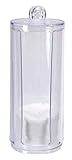 LY ITC Acrylic Round Cosmetic Pad Dispenser, Facial Beauty Cotton Swab Container Holder Organizer (Cotton Pad)