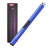 MEIRUBY Lighter Electric Lighter Candle Lighter Rechargeable USB Lighter Arc Lighters for Candle Camping Family Use Blue