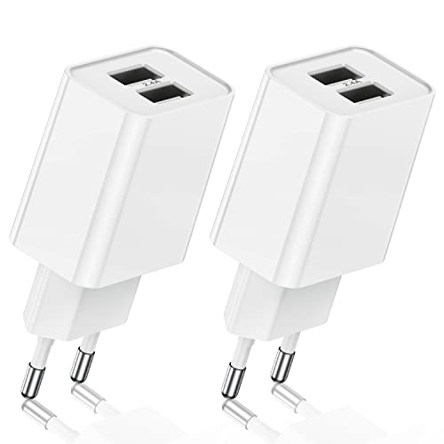 【Apple Certificado MFi】2 Piezas Cargador iPhone Apple Original, 12W 2 Puertos USB Carga rápida iPhone Carga para iPhone 14 Pro Max 13 12Pro SE 11Mini XR XS 8 7 6 Samsung