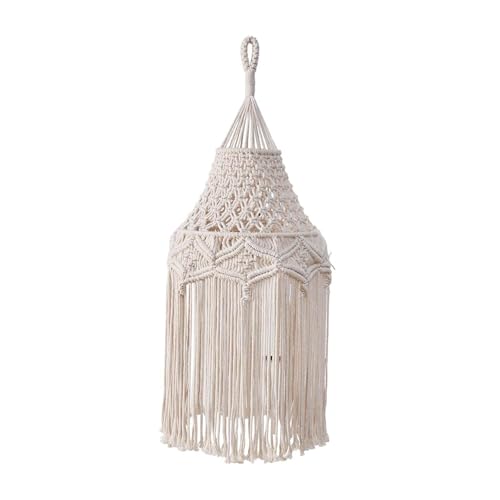 IEUDNS Boho Hanging Pendant Light Cover Boho Hanging Lamp Shade, Bohemian Pendant Macrame...
