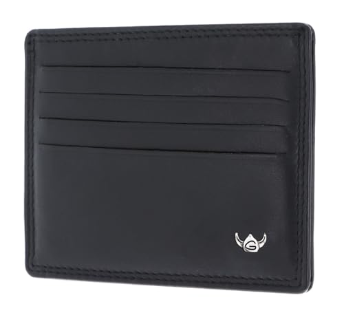 Porte-cartes RFID Golden Head Polo cuir noir blindé anti-piratage