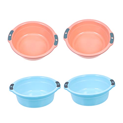 VALICLUD 4pcs Hanging Wash Basin and Handwashing Basin Medium Size Thickened Double-handle Sturdy Bathroom and Kitchen Foot Set for Home Use Random Color