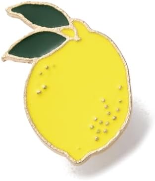 10個 イミテーション フルーツ フード ラペルピン エナメル イエロー レモン ブローチ ピン バックパック 服 帽子 バッグ 装