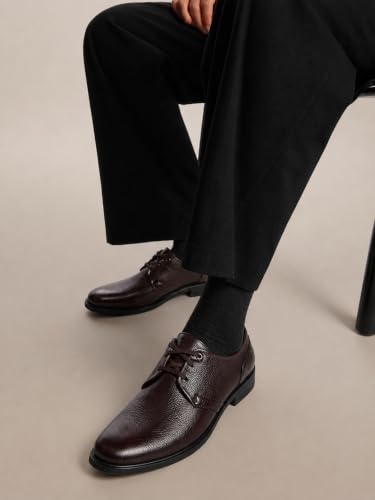 Image of Zoom Shoes Leather Formal Casual Shoes with Laces for Adults Super Comfortable with Lightweight and Slip Resistant Sole A-1172