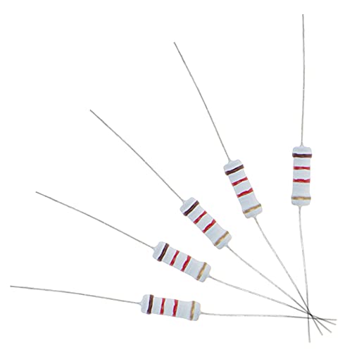 Jutagoss 75 Pcs 1.6K Ohm Resistor Axial Lead 1W 5%,Tolerance Metal Oxide Film Resistors Flame Proof for DIY Electronic Projects and Experiments