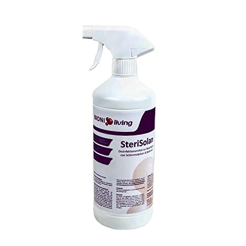 SteriSolan Desinfektionsspray und Schimmel-Stopp 1L Flasche, Chlorfreies Schimmelspray zur Beseitigung von Schimmelpilzen, Bakterien und Viren