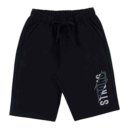 Bermuda Preto Juvenil Menino Moletom 39464-51 Bermuda Preto Juvenil Menino Moletom Ref:39464-51-12