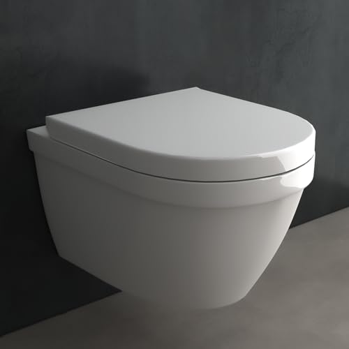 Alpenberger Hänge WC Toilette Kurz 48 cm | Kloschüssel Wandhängend | Wand WC Spülrandlos mit Nano | WC Set mit Softclose WC Deckel aus Duroplast | Passend Geberit – Bild 4