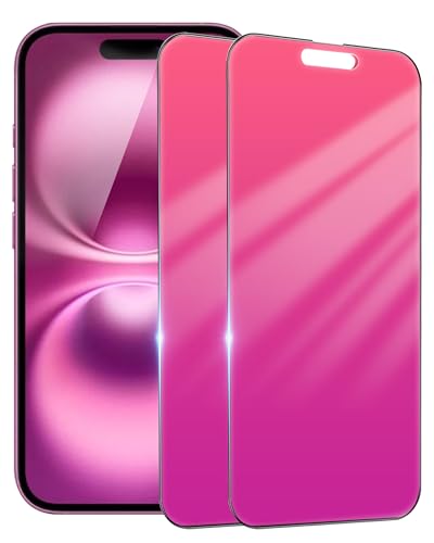 Image of Privacy Screen Protector for iPhone 16 Plus Gradient Red Tempered Glass for 16Plus 2 Pack 25 Anti-Spy Anti Blue Light Private Glass Film Easy Installation Frame 6.7 inch