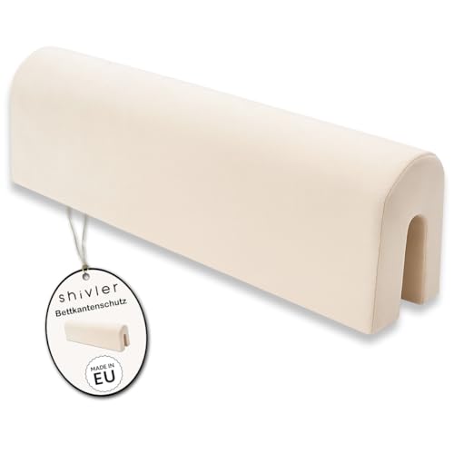 shivler Bettkantenschutz für Kinderbetten Kissen für bettumrandung Rausfallschutz Abdeckung Kantenschutz für Babybett (Beige, 50cm)