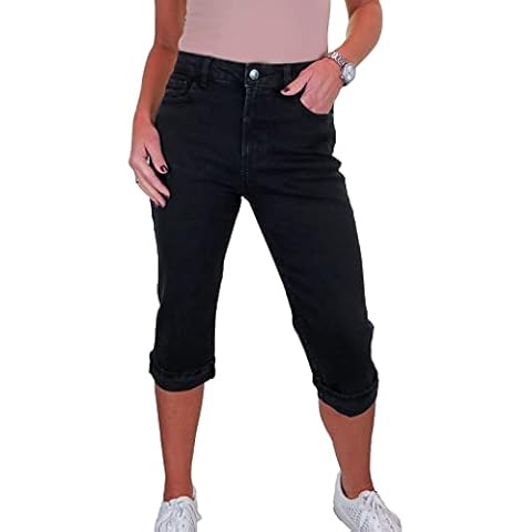 Paulo Due Ladies High Waisted Denim Capri Jeans Cover