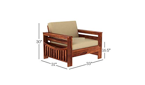 Image of BN Furniture Solid Sheesham Wood Sofa Set 6,5,3&2 Seater Cushioned Back for Living Room Stylish, Durable & Comfortable for Home, Office, Hall, Guest Room (White Cushion Honey Finish, 5 Seater)