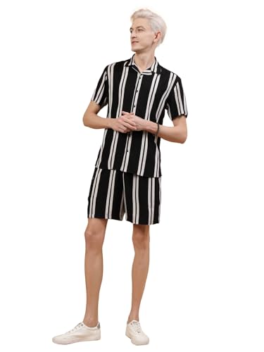 Image of Rigo Printed Co-Ord Set for Men's | Casual Shirt & Shorts Night Suit Set | Lounge-wear Nightdress Pajama Set for Men's | Night Wear, Beach Wear, Vacation Wear Outfit