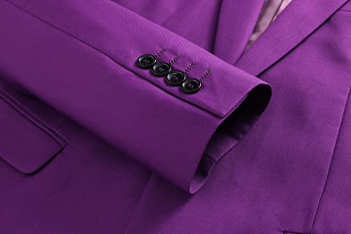 Mens Suit Jacket Double Breasted Blazer Men Slim Fit Casual Prom Wedding Daily Tux Suit Coats Blazer US Size 42 Purple4