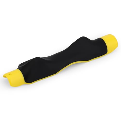 Clip-on Golf Grip Trainer, 6x1.4 Inch Golf Training Aid Durable Plastic & Silicone Swing Correcting Training Attachment for Correct Hand Position & Grasp (Yellow, Black)