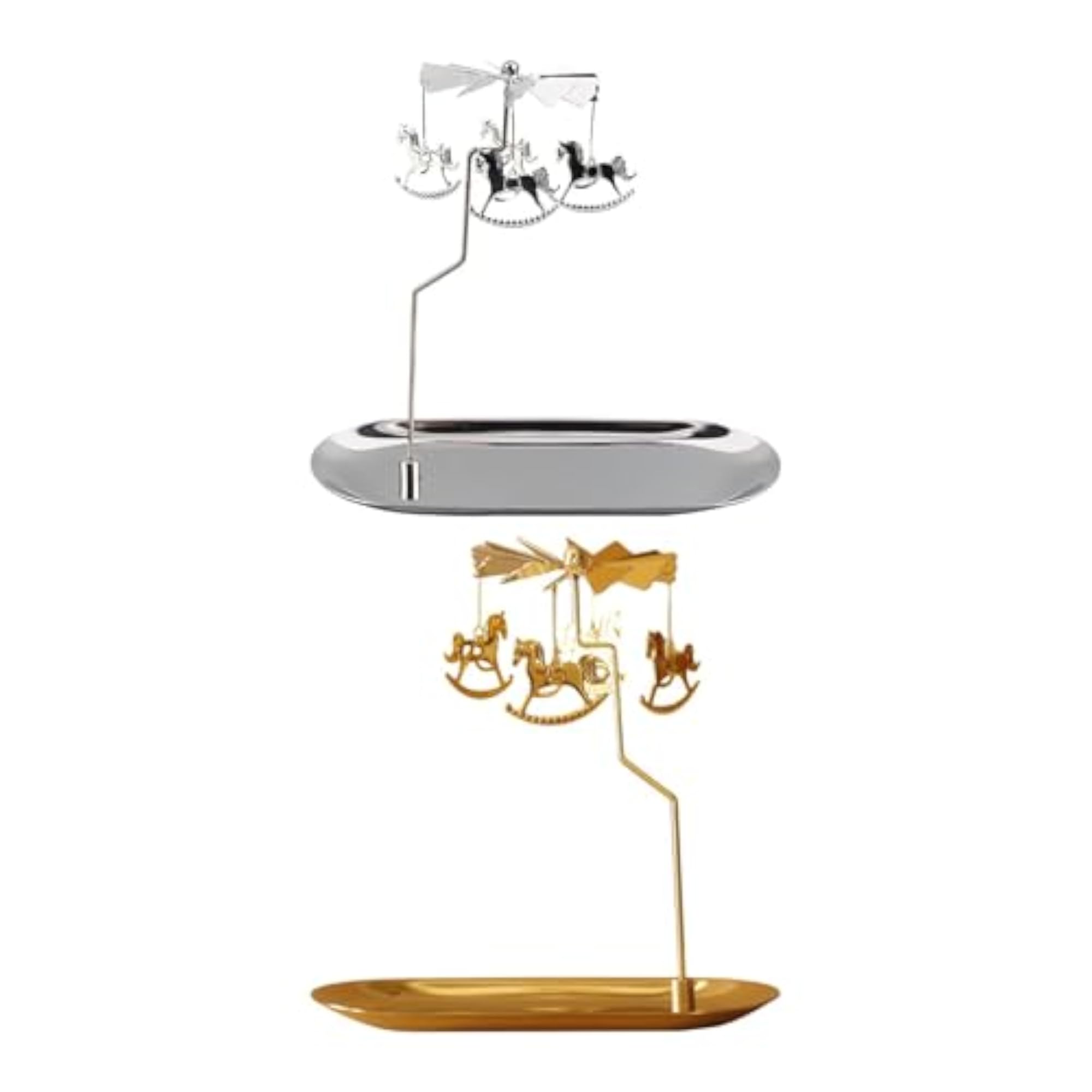 Rotary Candle Holder with Tray for Bedroom