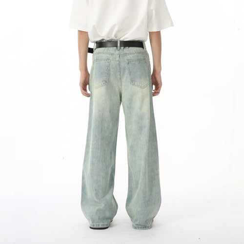 Men's Denim Jeans Straight Wide Leg Relaxed Casual Weekend Office Lounge Pants for Men4