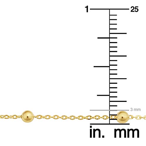 14k Yellow Gold Filled 3 mm Ball Station Satellite Necklace for Women (16, 18, 20, 24 or 30 inch)4