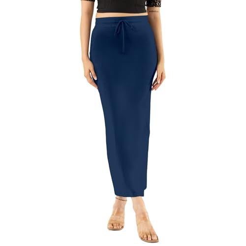 Image of DESI GIRL Cotton Lycra Stretchable Saree Shapewear Petticoat with Drawstring for Women | Fishcut Saree Petticoat with Side Slit for Easy Movement | Saree Shaper | Long inskirt