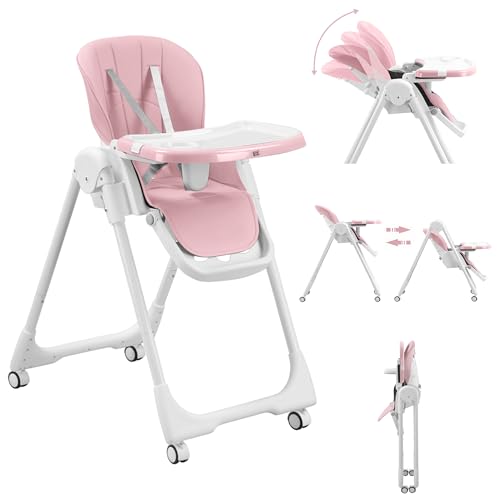 Baby Vivo Trona de bebe Silla para Niños con Bandeja para Niño de 6 meses a 3 años Tippy Bubblegum