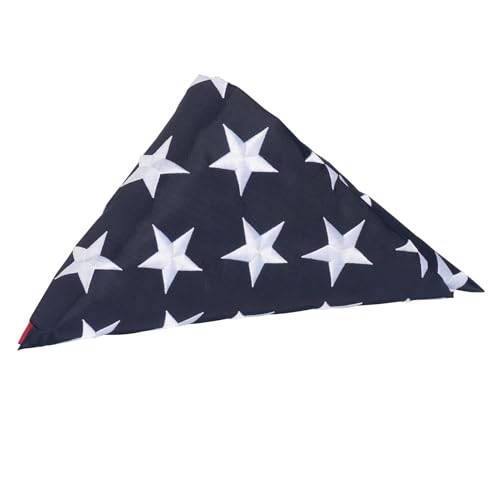 TOPFLAGS Folded American Flag 3x5 Heavy Duty Outdoor 600D US Flags USA Banner with Embroidered Stars Sewn Stripes and Brass Grommets Fade Resistant