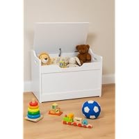 HomeZone® Large Kids White Wooden Toy Box With Soft Close Lid. Bedroom Storage Chest Nursery Blanket Box Ottoman Home Storage
