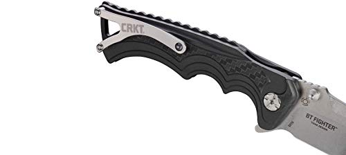 Crkt Bt Fighter Edc Folding Pocket Knife: Everyday Carry, Tanto Blade With Stonewash Finish, Button Lock, Glass Reinforced Fiber Handle, Deep Carry Pocket Clip 5225 #TOP6