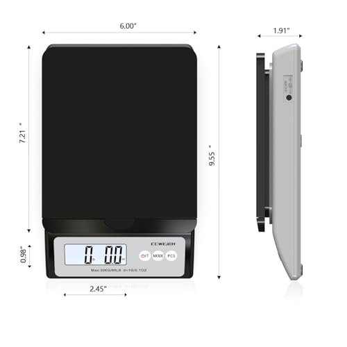 Báscula Postal Digital 30kg con Tapa Removible y Display LCD miniatura 3