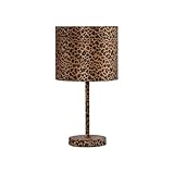 HomeStock Old World Opulence 19.25' One-Light Table Lamp with Leopard Pattern Metal Base and Faux Suede Shade - Stylish and Elegant Lighting for Any Room Decor