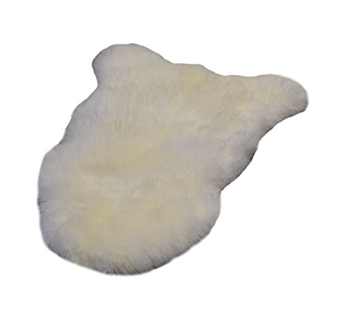 Naturasan Alfombra de piel de oveja premium de Australia y Nueva Zelanda blanca (100-110cm)