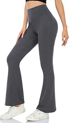 ACTINPUT Pantalon de yoga pour femme - Opaque - Évasé - Pantalon de sport Bootleg - Pantalon de jogging - Pantalon de fitness - Pantalon de jazz, 03 gris...