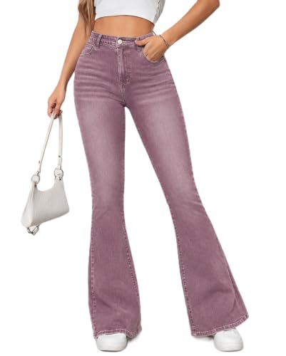 Image of Ben Martin Women's High Waist Jeans || Flared Bell Bottom Bootcut Pants || Wide Leg Stretch Denim - Perfect for Travel, Party & Everyday Use Sizes 26 to 40 (0)