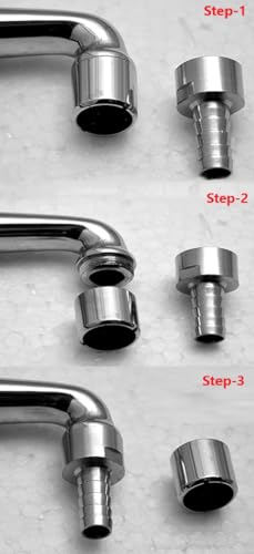 Image of KATHORWARES Stainless Steel Tap Nozzle Connector, Hose Barb Adapter, Faucet Fitting for Kitchen, Bathroom,Washing Machine,Garden||Leakproof||Jet Spray Male /Female Connector (Size-22mm,Female)