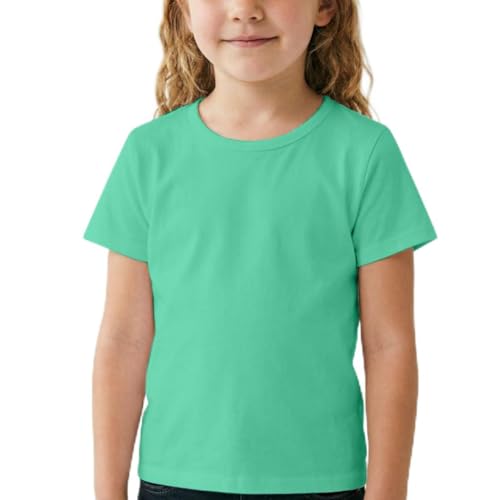 Image of Girls /Kids /Toddlers Crew Neck Cotton T-Shirts Short Sleeve Summer Basic Tops(Age 2-12Y)