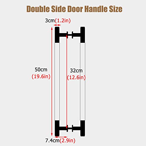 Poignée double face acrylique transparent pour porte lourde de grange