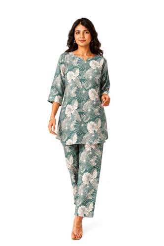 Image of RANGRIKA.in Co-ord Set for Women Stylish | Kurta Set for | Short Kurti with Palazzo | Ethnic Jaipuri Kurti Set | Kurti Palazzo Set | Salwar Suit