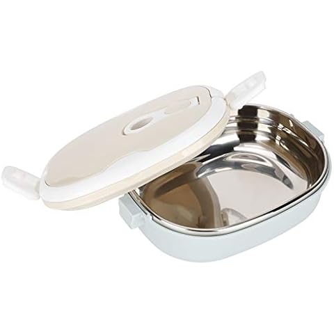 Thermal Lunch Box, Insulated Food Container, High Temperature Resistant Stainless Steel MirrorPolished for Office Home(Single layer) Cover