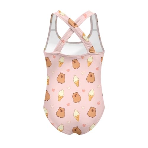 Image of One Piece Swimsuit for Girls Kids Quick Dry Bathing Suit with Crossback Strap Summer Beach Swimwear Size 5T-14