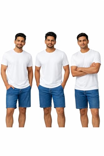 Image of Hangout Hub Men's Polyester T Shirts | Regular Fit Tees for Gym| Sports | Workouts | Round Neck | Half Sleeves | White Color | Solid | Dry fit Tshirts